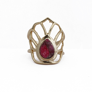 Arco Iris piedra lunar forma de pera chapado en oro estilo bohemio anillos ajustables joyería de piedra lunar delicado junio piedra de nacimiento anillos de joyero - Product Image 5