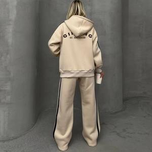 Hot selling Custom Heavyweight Thick Cotton Tracksuit Set Streetwear <b>Zip</b> <b>up</b> <b>Hoodies</b> and Joggers for Men Women's Sweatshirts - Product Image 6