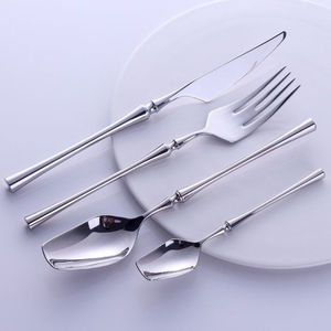 Unique Design Cutlery Set Restaurant <b>Fork</b> Knife <b>Dessert</b> Silver Color Stainless Steel Tableware Decoration Flatware Well Polish - Product Image 2