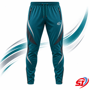 Custom <b>Men</b>’s Soccer Training <b>Pants</b> Teal Drift Tapered Performance Joggers - Product Image 1