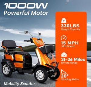 EMBER VENTA Heavy Duty 4 Ruedas Scooters de movilidad para personas mayores Adultos 500lbs Capacidad DIY Industrial Personalizado OEM/ODM Soporte - Product Image 2