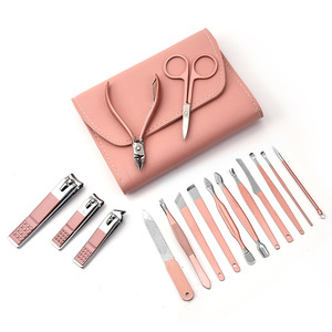 Manicure <b>Set</b> <b>Nail</b> File Cuticle Nipper Cuticle Pusher Tweezer Cuticle Scissor <b>Nail</b> Cleaner Pedicure <b>Set</b> of 13 Manicure Instrument - Product Image 4