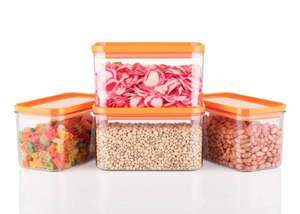 Ensemble de 4 contenants rectangulaires en plastique hermétiques de 1500 ml pour le stockage en cuisine, boîte alimentaire anti-fuite pour céréales et légumineuses - Product Image 4