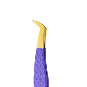 OEM prix de gros personnalisé pince à épiler en acier inoxydable pointe inclinée pince à cils volume à prise diamantée à maintien lisse - Product Image 3