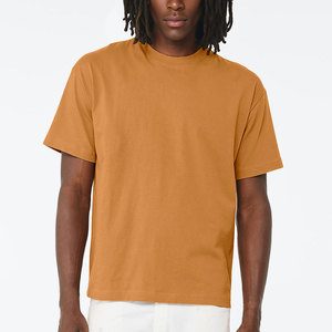 T-shirt personnalisé avec impression broderie logo décontracté couleur unie vierge col rond 250-300GSM poids lourd 100% coton T-Shirts - Product Image 6