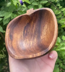Cuenco de madera Forma de manzana decorativa Diseño popular Vajilla al por mayor Cuenco de madera más vendido - Product Image 1