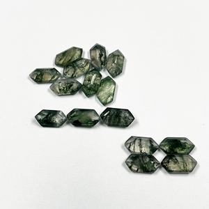 Gemas sueltas facetadas para fabricación de joyas, Ágata musgo Natural, alargada, hexagonal, de alta calidad, mejor oferta, de proveedor indio - Product Image 4