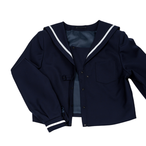 Uniforme scolaire moderne en gros, bleu marine, à une seule ligne, à ouverture frontale, sans couture, fusionné, sur mesure pour adultes, fabriqué au Japon - Product Image 1