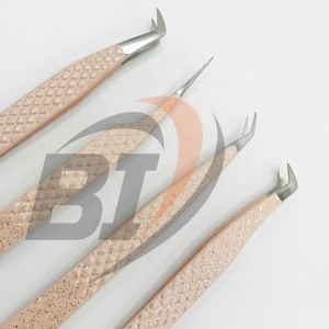 แหนบต่อขนตาปลอมทำจากสเตนเลสมีกากเพชรสีนู้ดที่จับแข็งแรงทนทานติดโลโก้ได้ตามต้องการ - Product Image 2