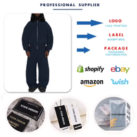 Ensemble survêtement homme style urbain hiver, sweat à capuche zippé et pantalon en molleton bouclette 100% coton, séchage rapide, 300 GSM