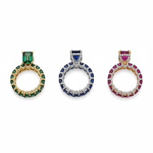 แหวนเงินแท้ S925 ประดับเพชรสีเขียวทรงสี่เหลี่ยม แหวนผู้หญิงคุณภาพสูง แหวนอัญมณีหลากสีทรงสี่เหลี่ยม - Product Image 6