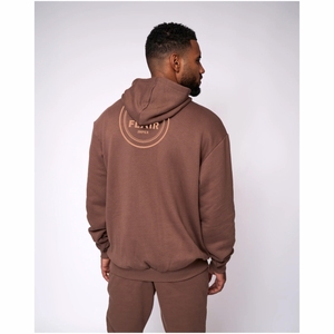 Pull à capuche en coton biologique 100% pour hommes, épais, épais et surdimensionné, Streetwear d'hiver, motif solide, broderie écologique - Product Image 2