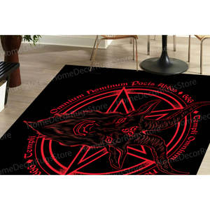 Alfombra de Lana con Estampado Hoodoo, Decoración Moderna para Cuarto de Hombre, Diseño de Patchwork Ecológico con Reverso de Látex, Fácil de Limpiar, Regalo de Inauguración - Product Image 4