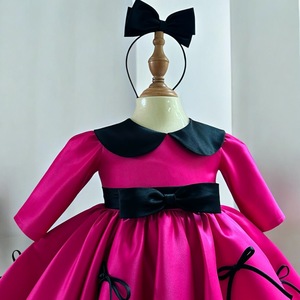 Tùy Chỉnh Chất Lượng Cao Satin Ăn Mặc Bé Gái Kích Thước Lớn Lotustop Mùa Thu Bên 12 + Năm Làm Việt Nam Nam Voan Tối thiểu - Product Image 4