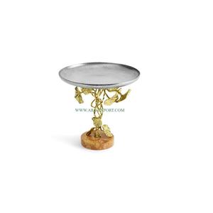 Cuencos de postre de aluminio de gran tamaño pulido con espejo brillante dorado de diseñador de hoja de aluminio con Base de resina redonda Cuencos más vendidos - Product Image 1