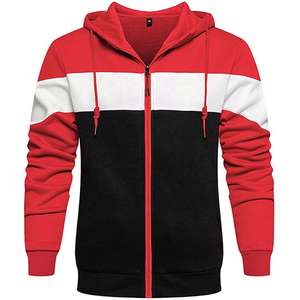 Sweats à capuche rayés zippés pour hommes Vestes à capuche à manches longues imprimées en blocs de couleurs Sweat à capuche décontracté grande taille personnalisé pour hommes OEM - Product Image 3