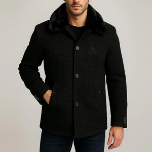 Manteau d'hiver long en laine écologique pour homme tendance, élégant, moderne, chaud et de qualité supérieure, idéal pour le bureau, le style décontracté et quotidien - Product Image 3