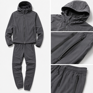 Custom Men's Waterproof Hooded <b>Rain</b> Suit Windproof Outdoor <b>Jacket</b> Pants Set Hiking Tracksuit OEM ODM Private Label - Product Image 2