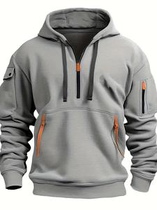Autumn winter men's leisure sports multi-zip arm pocket hoodie <b>jumper</b> hoodie - Product Image 2