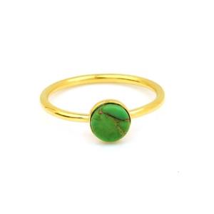Superventas 8mm Mohave verde cobre turquesa 925 Plata hecho a mano oro Vermeil apilamiento banda declaración mujer anillo joyería fina - Product Image 3