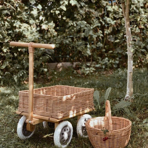 Muñeca de mimbre hecha a mano, cochecito de mimbre, juguete para bebé con acabado suave para niñas pequeñas y exhibición de guardería - Product Image 2