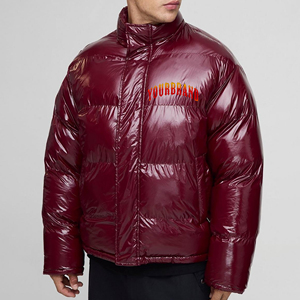 Veste d'hiver matelassée pour homme, nouvelle arrivée 2025, en toile de polyester brillante, légère, respirante, fermeture éclair, décontractée - Product Image 1