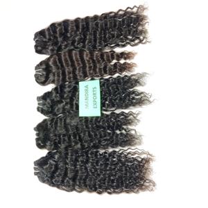 Vendeurs non traités à cuticules alignées Paquets bouclés One Doner Machine Double trame Extensions de cheveux humains bruts du temple indien - Product Image 5