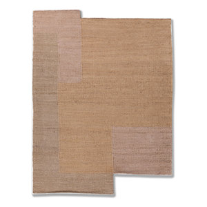 Tapis en jute et chanvre tissé plat beige et marron Daaira PDJT-388 pour usage domestique - Product Image 1