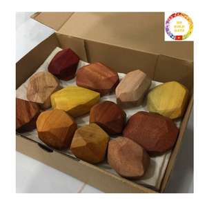 Bloques de piedras de equilibrio de madera Montessori al por mayor, Tumi Ishi, juguetes educativos para niños, juego de apilamiento natural, Exportación ecológica - Product Image 2