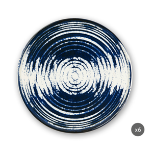 Piatto Rotondo in Ceramica per Servire Cibo, Design Minimalista Wabi-Sabi, Smalto Reattivo Lucido, Decorazione Digitale in Rilievo, Ermes di Excelsa - Product Image 1