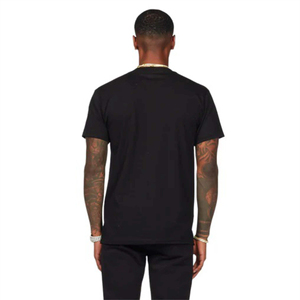 Ensemble streetwear deux pièces pour homme, t-shirt noir personnalisé avec peinture éclaboussée et pantalon évasé assorti, tenue décontractée - Product Image 4