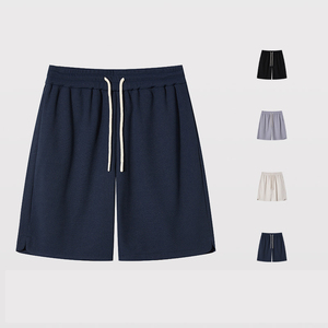 250gsm 100% poliéster Piqué Fitness hombres verano sólido pantalones hasta la rodilla transpirable Casual baloncesto deportes pantalones cortos DDP envío - Product Image 5