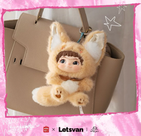 WAKUKU V2 Fuzzy Fox & Bunny Blind Box Porte-clés en peluche Kawaii Breloque de sac Cadeau mystère, Poupée de collection mignonne, Jouet d'anime tendance
