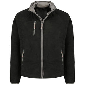Chaqueta de Invierno Clásica para Hombre de Polar con Cuello Alto, Logotipo Frontal, Cremallera Completa, Resistente al Viento y Tejido Ecológico - Product Image 5