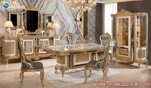 Antique Traditional Style Dining <b>Table</b> Set European Hand Carved Dining Room Furniture <b>Walnut</b> Finish 6 Seater Dining <b>Table</b> Set - Product Image 5