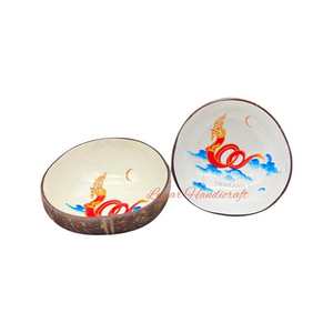 Juego de cuencos de coco hechos a mano en Vietnam Madre de perla Incrustaciones decorativas para uso doméstico Laca de alta calidad - Product Image 3