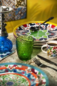 Durable Dinnerware <b>Set</b> 12 Plates Round Ceramic Plates Bazar Medina Excelsa Multicolor Bohemian Design <b>Set</b> Decorative Patterns - Product Image 5