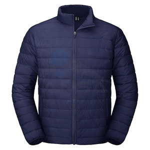 Chaqueta acolchada ligera para hombre con logotipo personalizado, abrigo aislante resistente al agua con cuello levantado y cremallera completa, embalaje fácil - Product Image 1