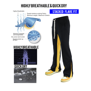 Pantalones de chándal para hombre, Pantalones rectos curvos a rayas personalizados de alta calidad, de felpa francesa, para correr, entrenamiento, gimnasio - Product Image 3