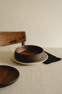 Cuenco de madera texturizado hecho a mano para decoración del hogar, cuenco de madera Natural tallada de 7 pulgadas, utensilios de cocina rústicos de comedor modernos - Product Image 5