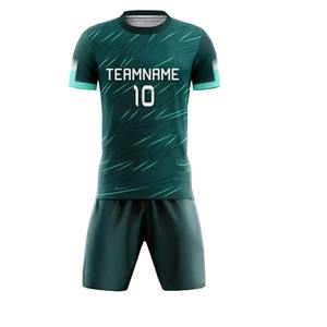 Ensemble de maillots de football personnalisés OEM, imprimés par transfert thermique, col en V, séchage rapide, polyester léger, tenue de football pour club, uniforme de football pour hommes - Product Image 4