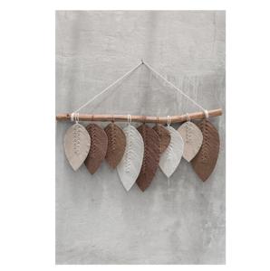 Juego de tapices de pared de macramé de 9 hojas, tejido artesanal de madera hecho a mano para estilo Art Deco para decoración de hogar, sala de estar y oficina - Product Image 1