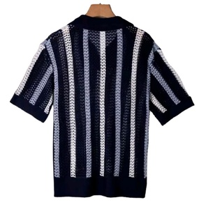 Chemise à revers polyvalente d'été, t-shirt vintage slim en tricot à manches courtes pour hommes - Product Image 2