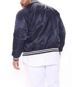 Veste universitaire en satin tricoté sur mesure, vente en gros OEM |   Blouson Bomber de Baseball Streetwear Printemps Broderie Respirant Tendance - Product Image 6
