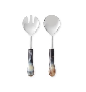 Outils à salade en laiton plaqué or avec manche en feuilles Ensemble de table de fête de mariage pour les occasions spéciales - Product Image 3