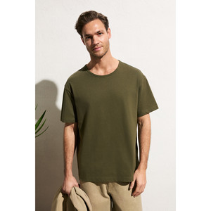 GRIMELANGE AXION เสื้อยืดคอกลมผ้าฝ้ายออร์แกนิก 100% ทรงพอดีตัวสำหรับผู้ชาย - Product Image 3