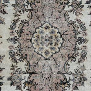 Vintage Turkish Rug, 5.4x9.9 ft Rug, <b>Brown</b> Moroccan <b>Wool</b> Rug - Product Image 3