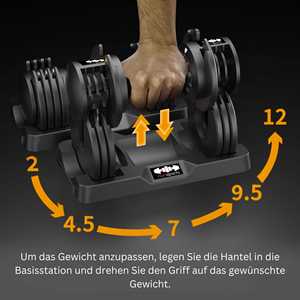 Nurisports Juego de Mancuernas Ajustables de Hierro Fundido de 2kg-12kg (90lb-36kg) para Entrenamiento de Fuerza de Brazos y Fitness - Product Image 2