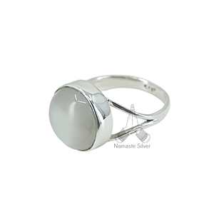 Handmade Boho <b>Statement</b> <b>Ring</b> in Sterling Silver Moonstone Inlay Alloy Jewelry for Birthday Anniversary Wedding Christmas Gift - Product Image 5