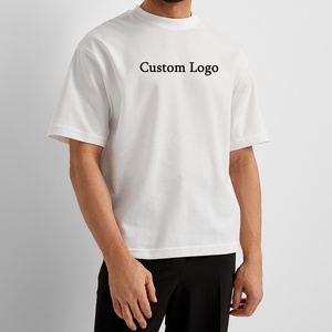 Maillot de haute qualité 260GSM Logo personnalisé DTG imprimé coton vierge Polyester épaule tombante longueur recadrée boîte Fit surdimensionné T plaine - Product Image 6